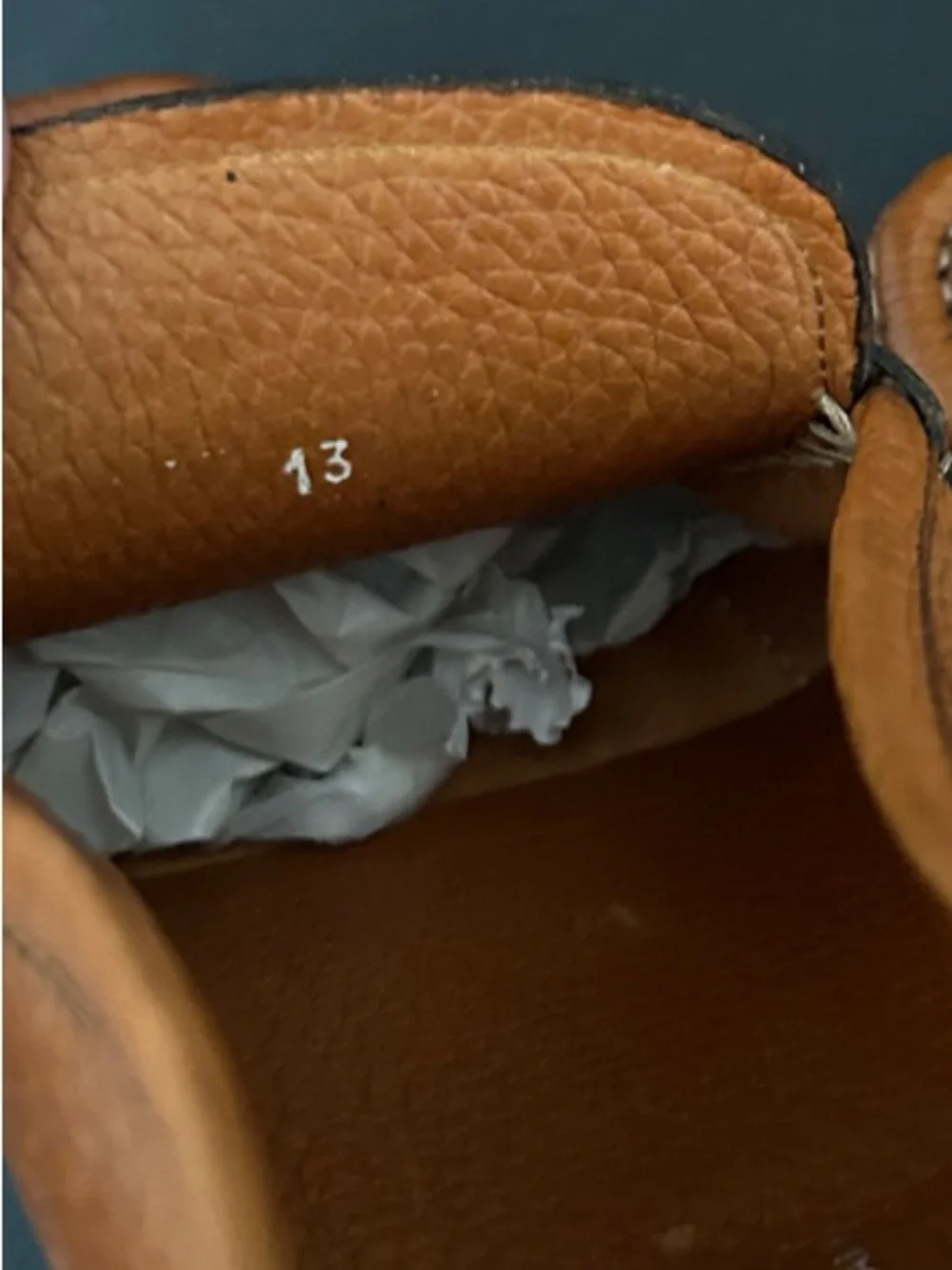 Santoni Men's Cognac Pebbled Leather Penny Loafers